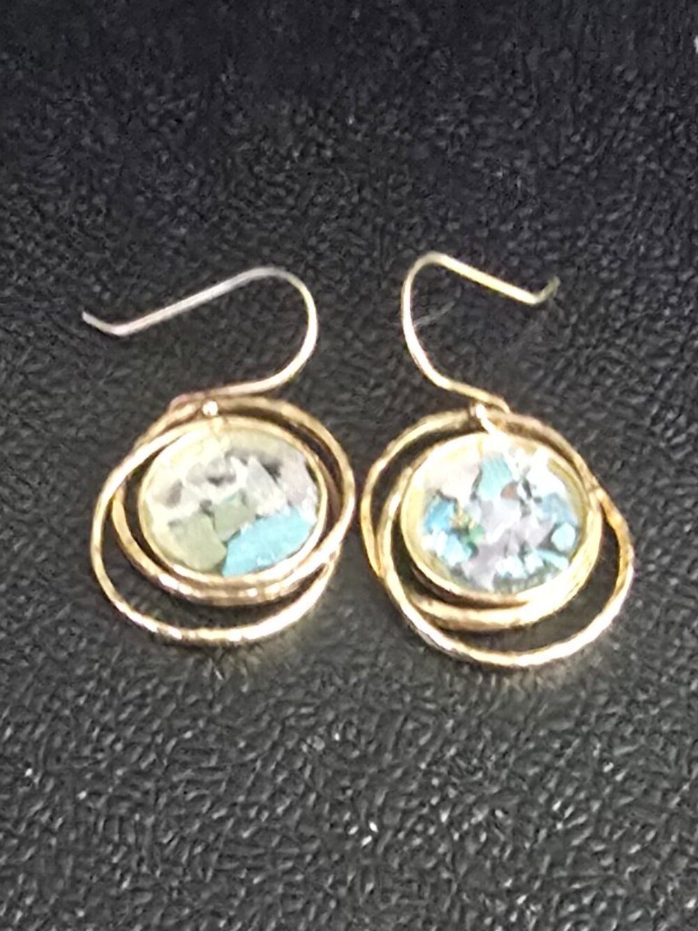 Gold Plated Roman Glass Earrings